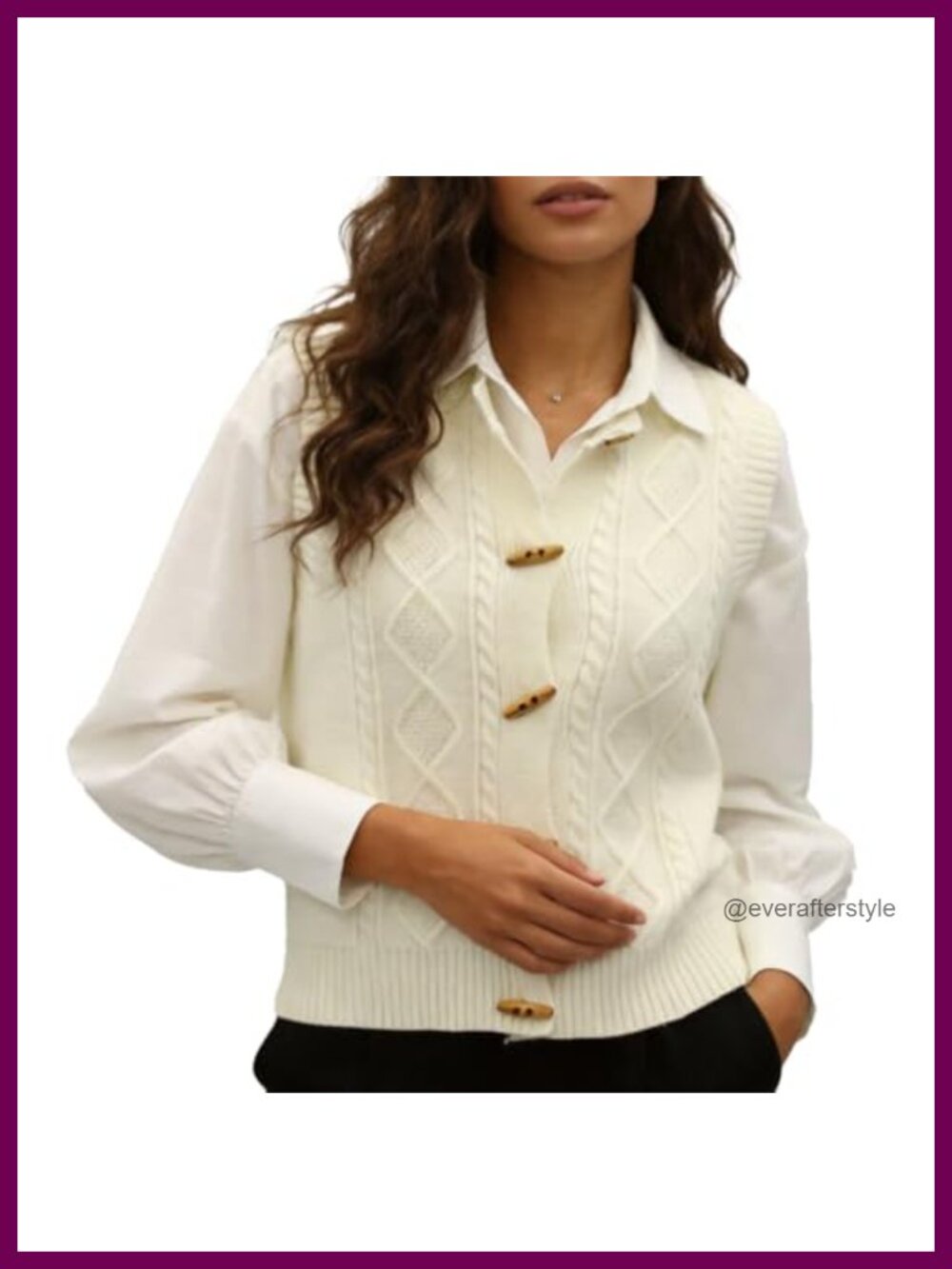 Button Up Sweater Vest Womens Sleeveless Collared Cable Knit Zip Front